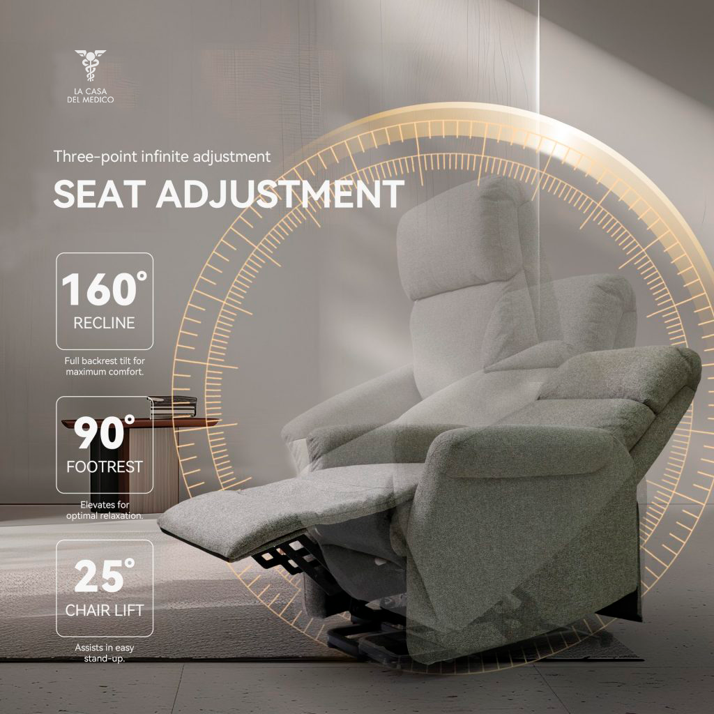 Sillón de elevación Prestige para elevar pacientes | Doble Motor | CasaMedic | Color Gris