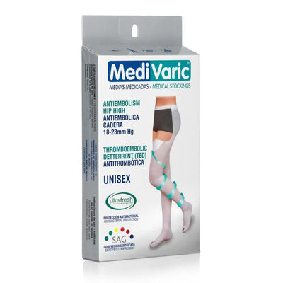 Medias Antiembólicas Cadera Blanco 18-23mmHg