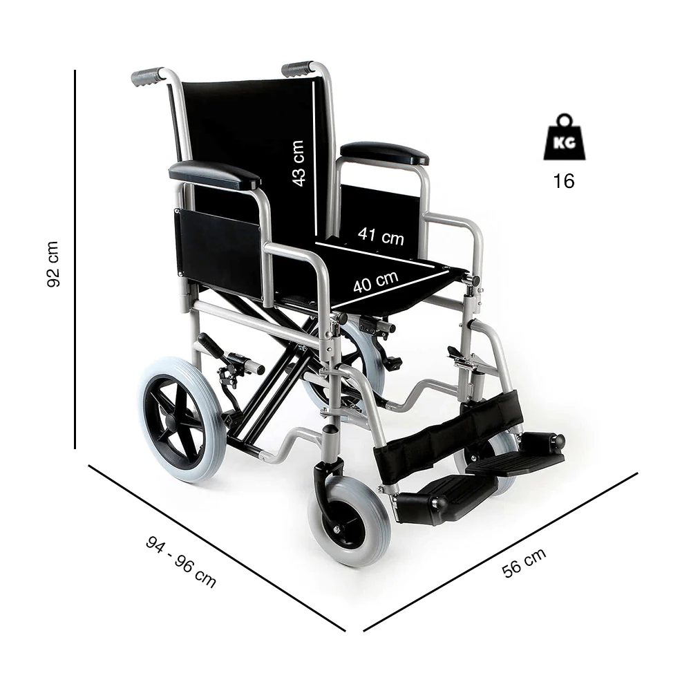 Silla de ruedas de transporte | Color Plata | CasaMedic