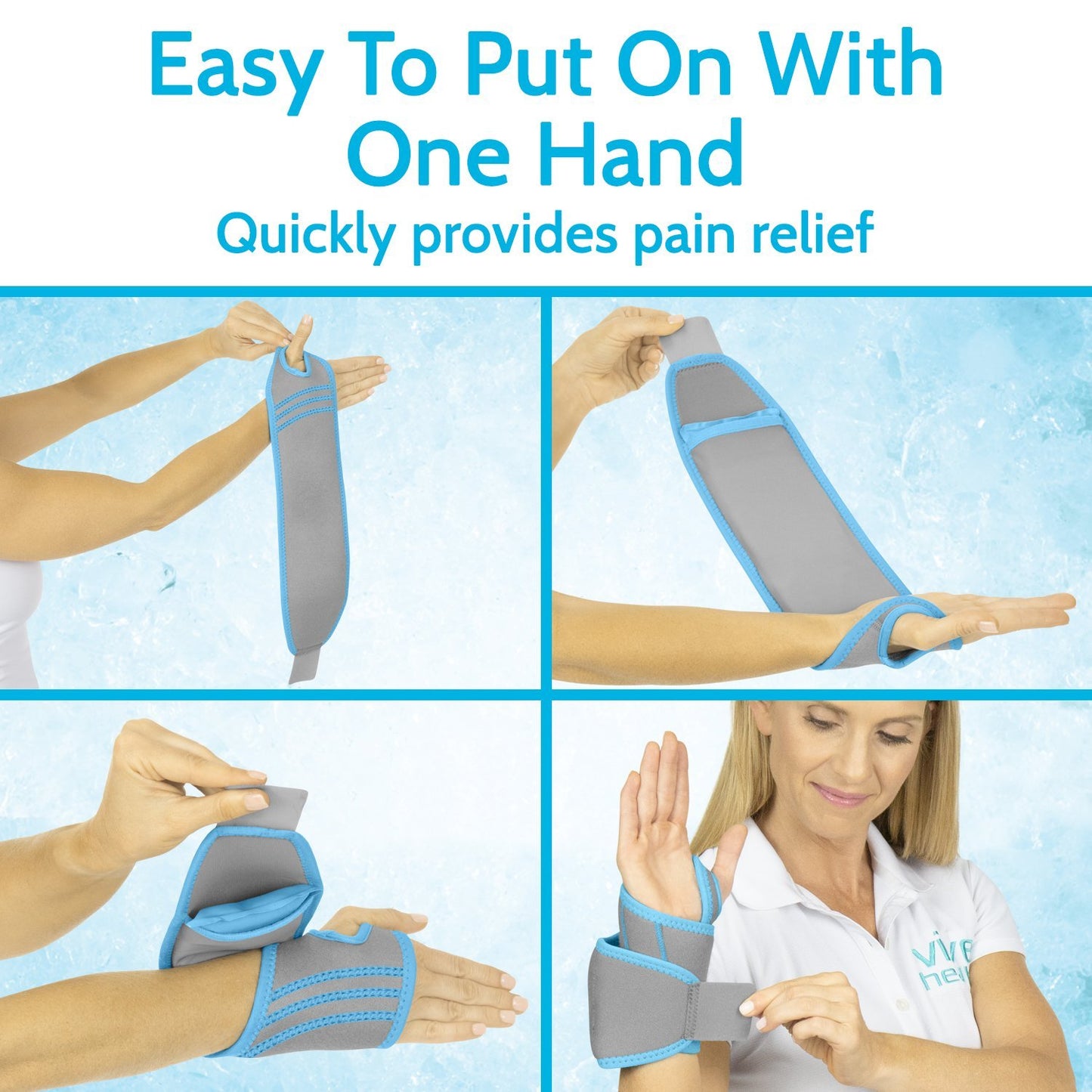 Muñequera envolvente para terapia Frío / Caliente.