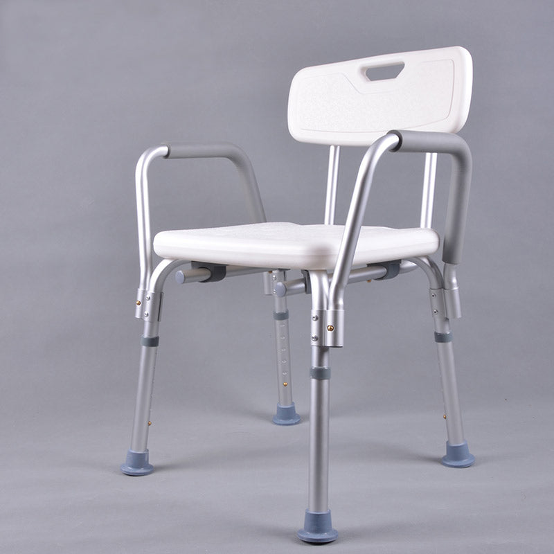 Silla de baño con respaldo y braceros | Blanco