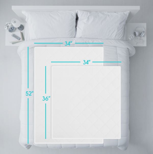 Topper para incontinencia reusable, multicapa, 34 X 36 | Paquete de 2 und.