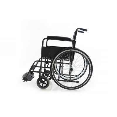 Silla de ruedas de 18" con apoyabrazos fijos y pieceros desmontables | Color Negro | CasaMedic | Exclusivo Web