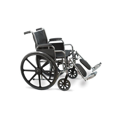 SILLA DE RUEDAS CON PIECEROS ELEVABLES, COLOR NEGRO