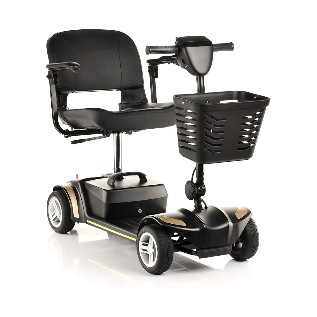 Scooter compacto de 4 ruedas modelo swifty | Color negro con rojo