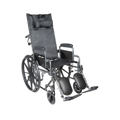 SILLA DE RUEDAS RECLINABLE DE 18" DE ANCHO C/PIECEROS ELEVABLES