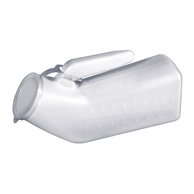 URINAL PLASTICO PARA HOMBRE CON TAPA