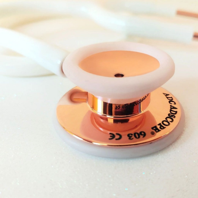 ESTETOSCOPIO DE DOBLE CAMPANA PARA ADULTO BLANCO ROSE GOLD