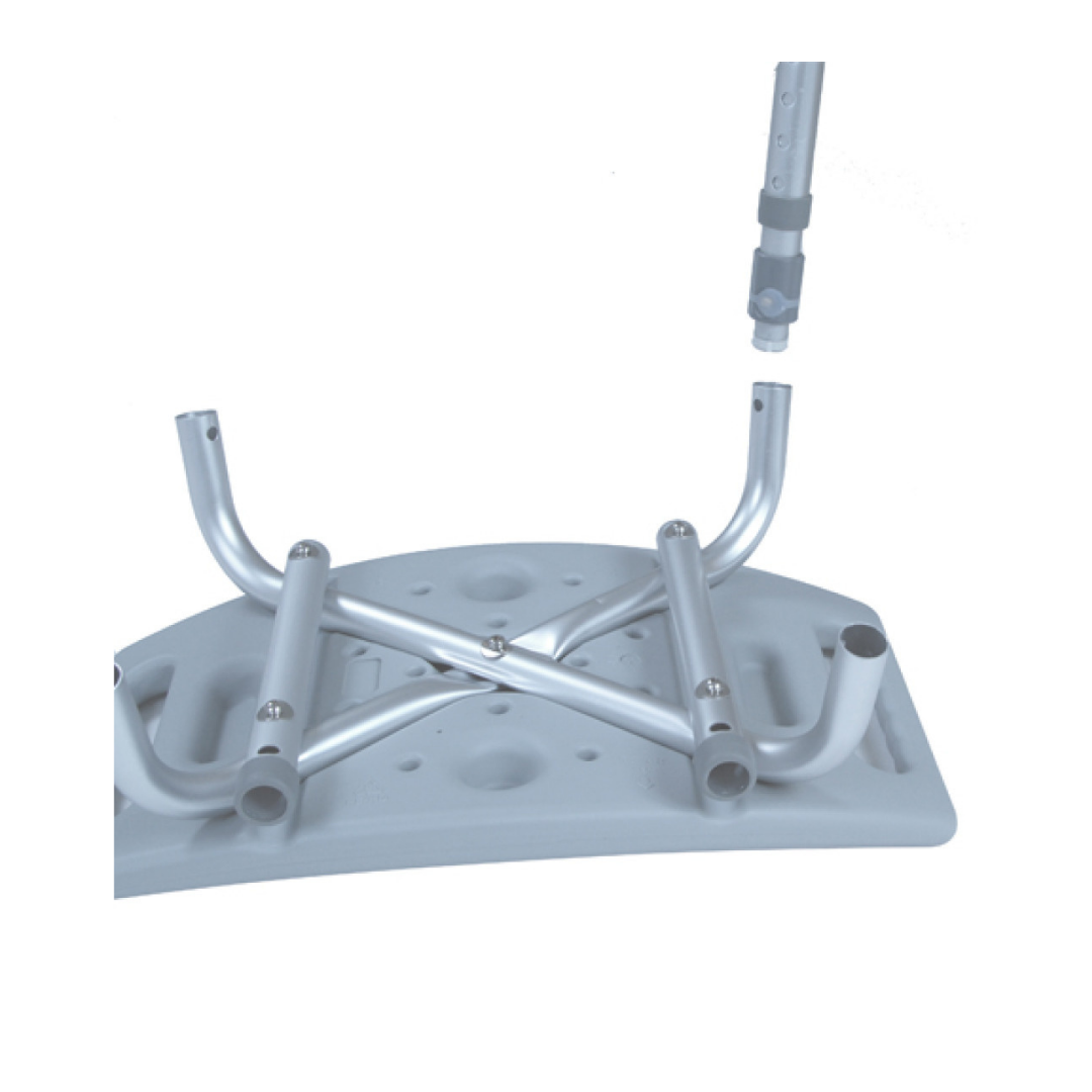 SILLA DE BAÑO CON RESPALDAR Y ALTURA AJUSTABLE, GRIS