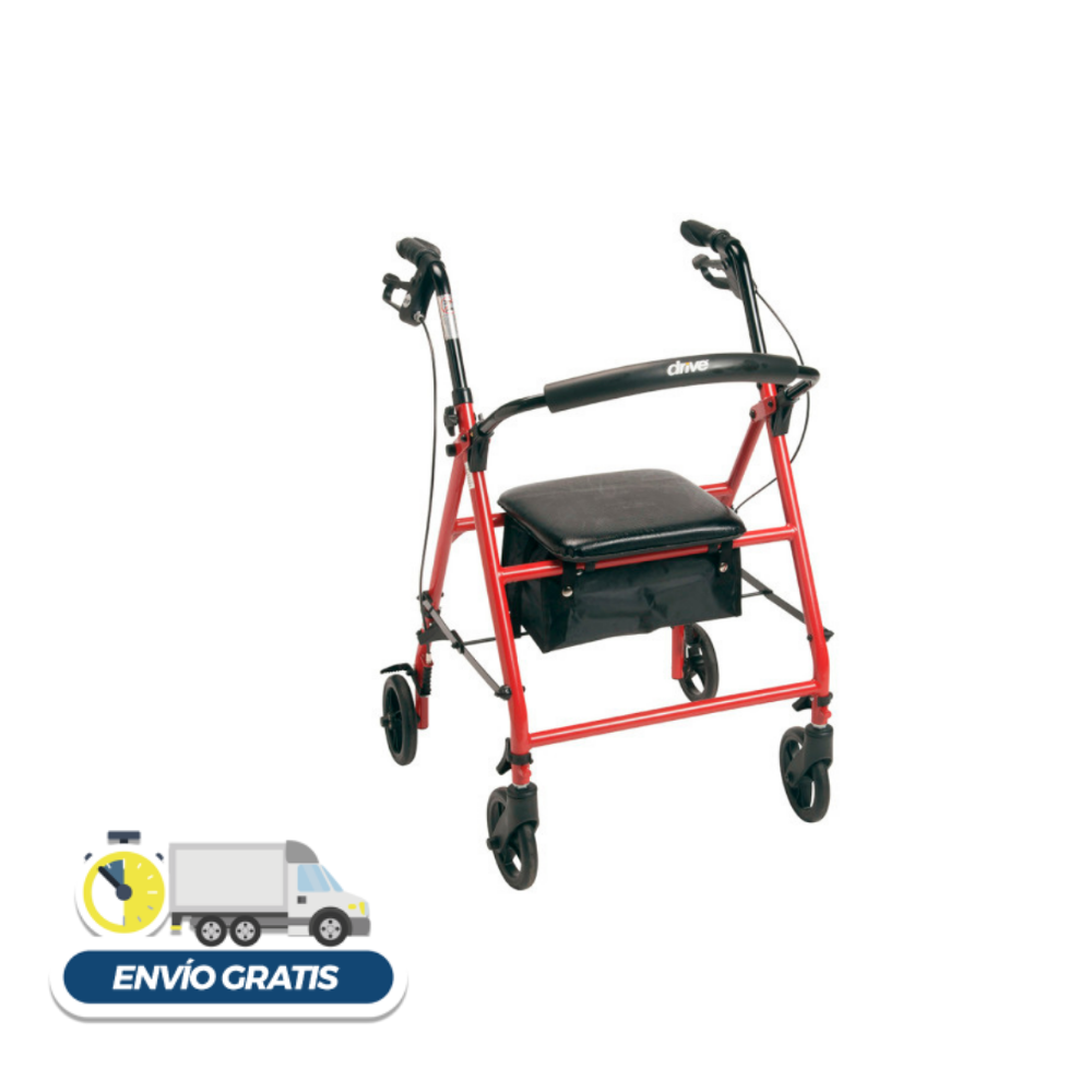 Andador con ruedas de acero con ruedas de 6" Plegable y desmontable