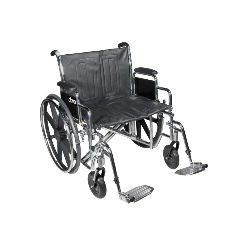 SILLA DE RUEDAS BARIATRICA MODELO SENTRA EC C/BRACEROS Y PIECEROS DESMONTABLES DE 22" DE ANCHO