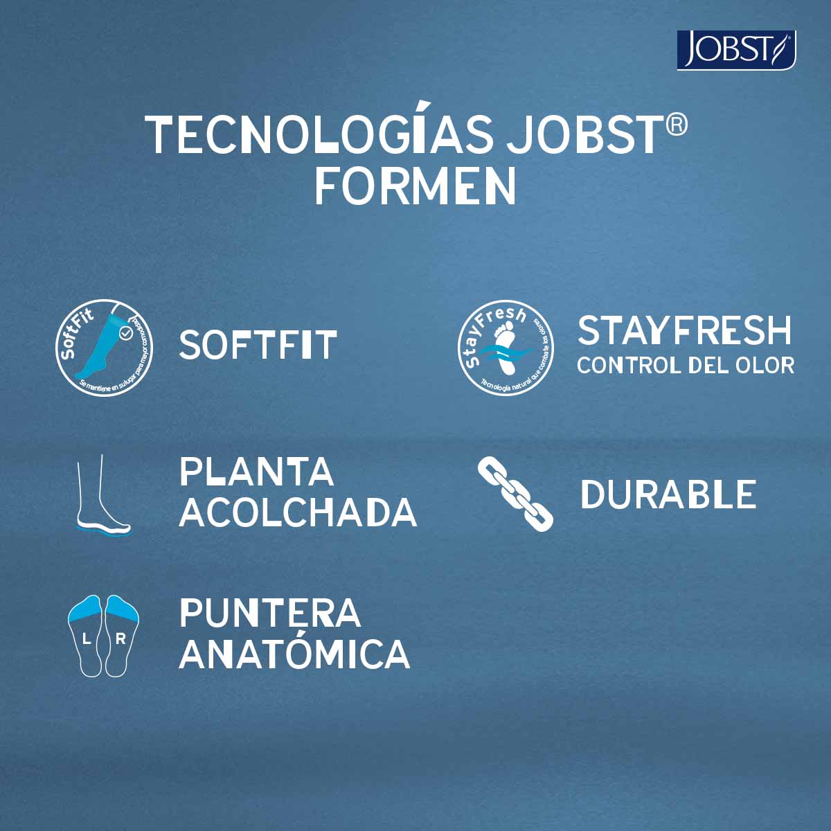 Medias de compresión 20-30 Muslo | JOBST® FOR MEN Compresión Preventiva  (Nueva presentación)