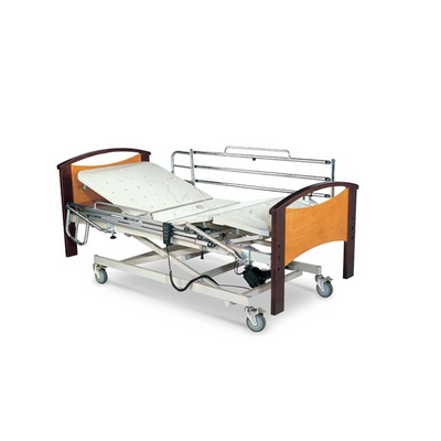 Cama eléctrica con respaldo de madera + Colchón + Mesa de comer