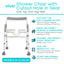 Silla de ducha EasyRinse | Asiento dividido | Altura Ajustable | Con respaldar