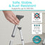 Silla de ducha EasyRinse | Asiento dividido | Altura Ajustable | Con respaldar