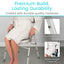 Silla de ducha EasyRinse | Asiento dividido | Altura Ajustable | Con respaldar
