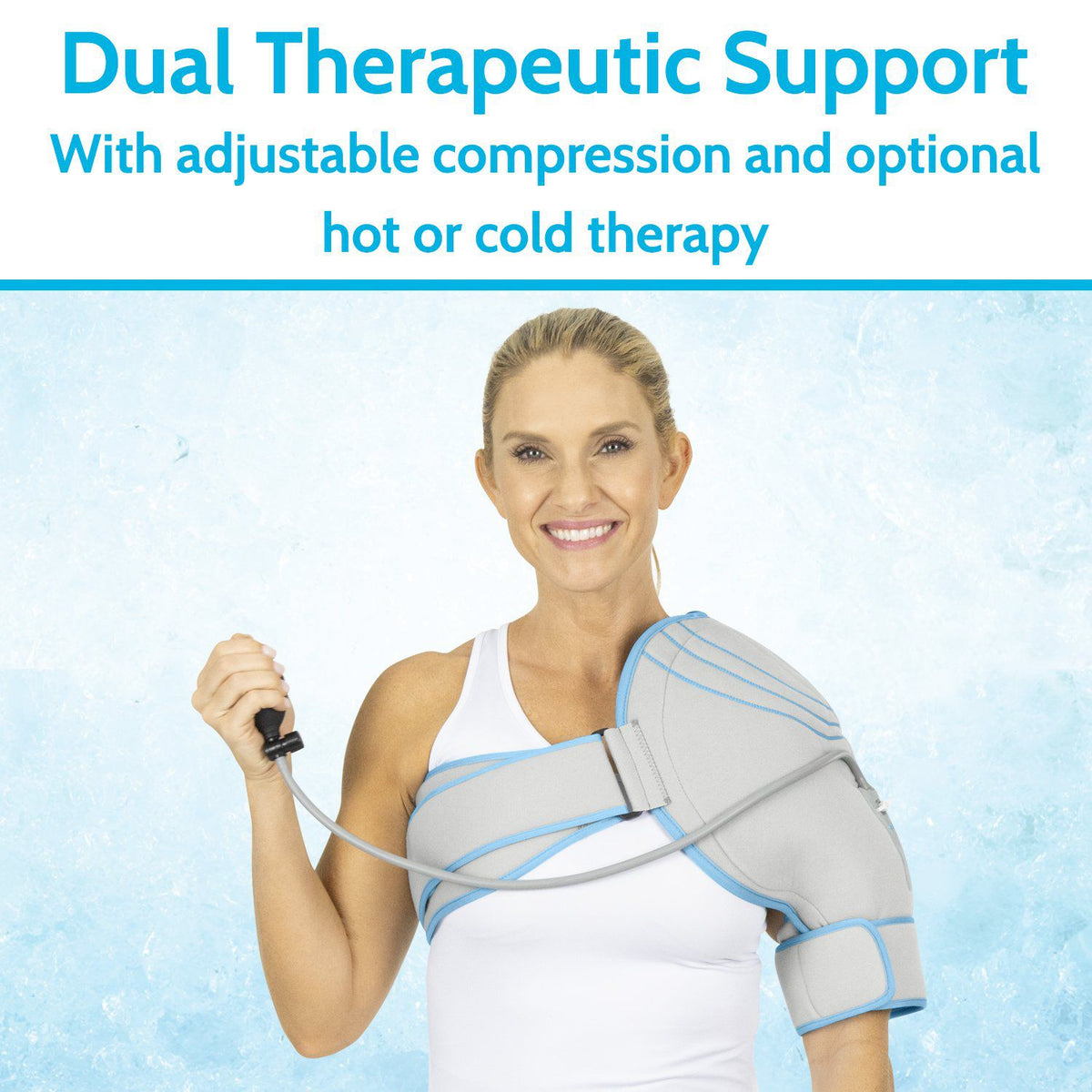 Soporte envolvente para terapia de compresión y terapia  Frío / Caliente, para el hombro