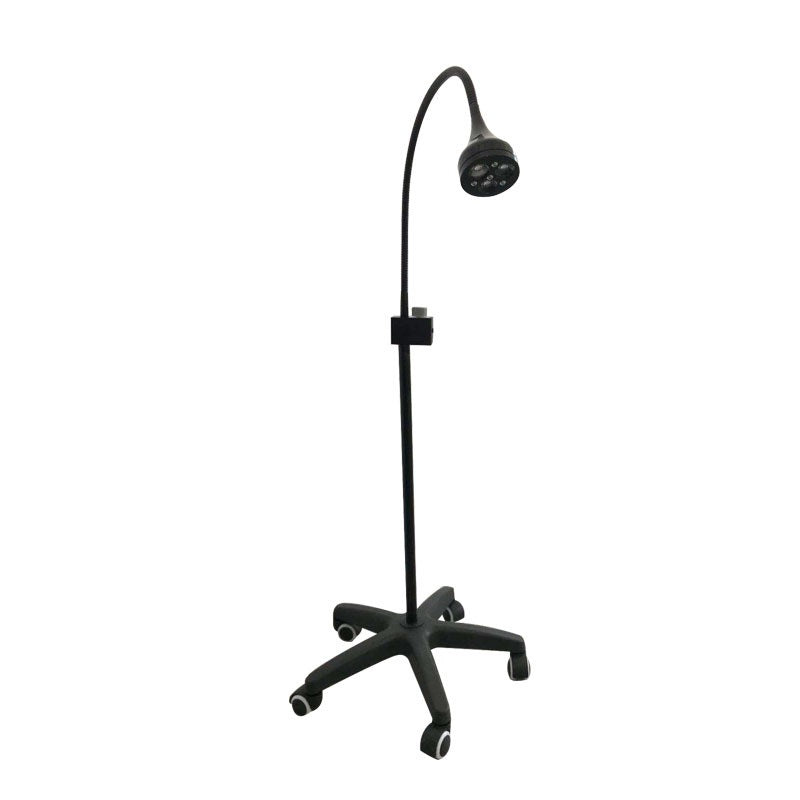 Lámpara de examinación tipo cuello de ganso - Base rodante - color negro - Led 110v
