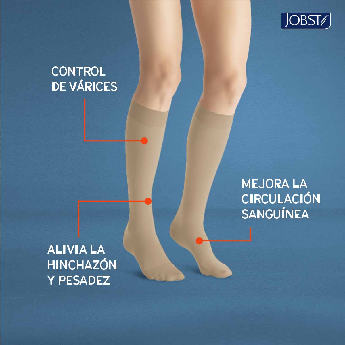 Medias de compresión 15-20 Rodilla | JOBST® OPAQUE Compresión Preventiva (Nuevo Modelo)