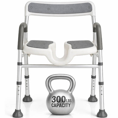 Silla de ducha EasyRinse | Asiento dividido | Altura Ajustable | Con respaldar