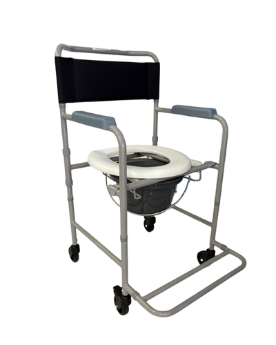 Silla de servicio con respaldar y ruedas con braseros fijos y recipiente removible -  | Peso máx. 115KG (Copy)