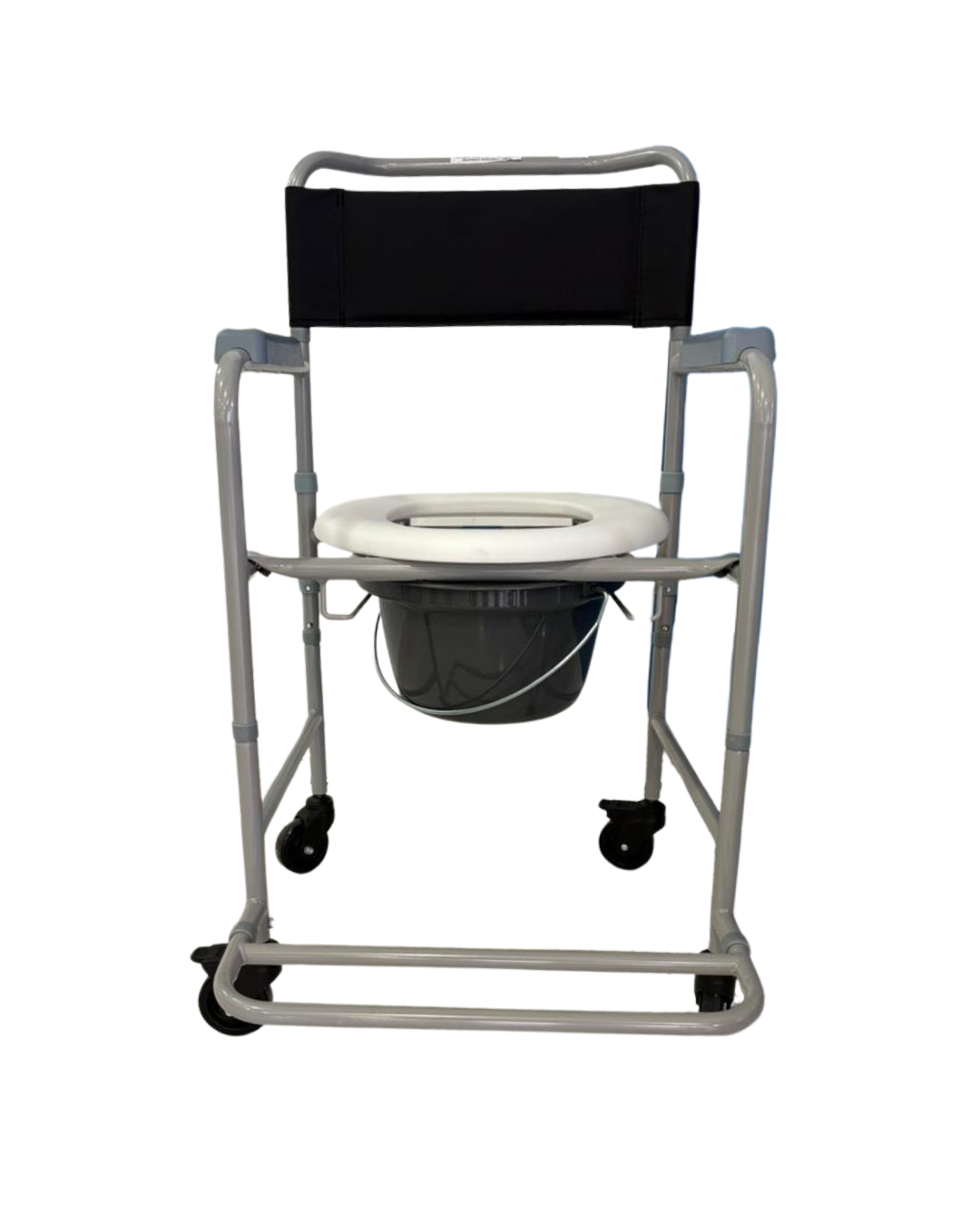 Silla de servicio con respaldar y ruedas con braseros fijos y recipiente removible -  | Peso máx. 115KG (Copy)