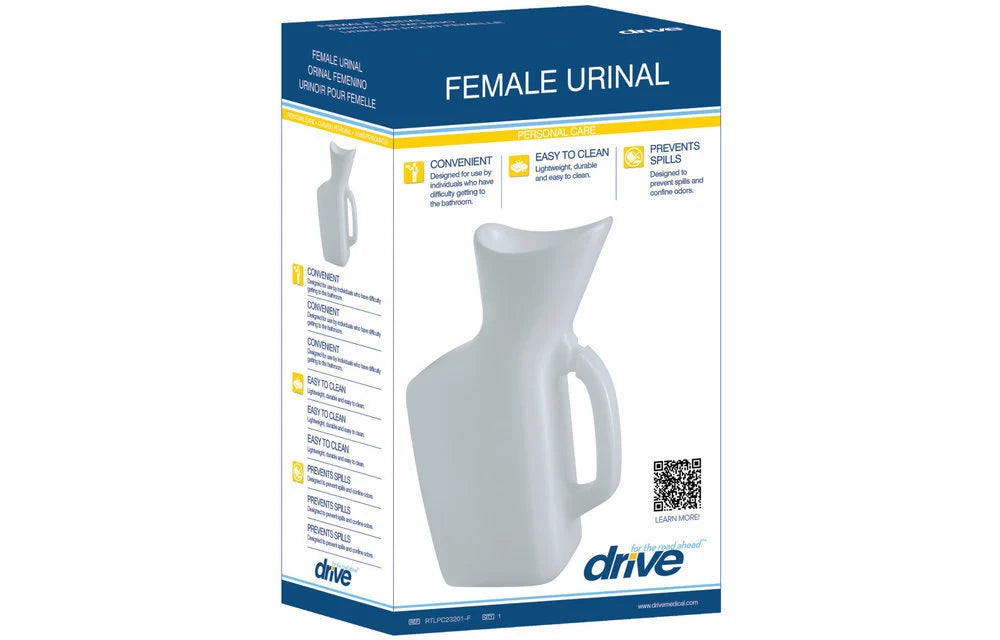 Urinal femenino de plástico sin tapa | Drive Medical