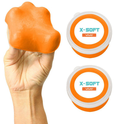 Masilla terapéutica, set de 2 piezas, color naranja, extra suave