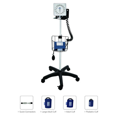 Esfigmomanómetro con base y ruedas movil