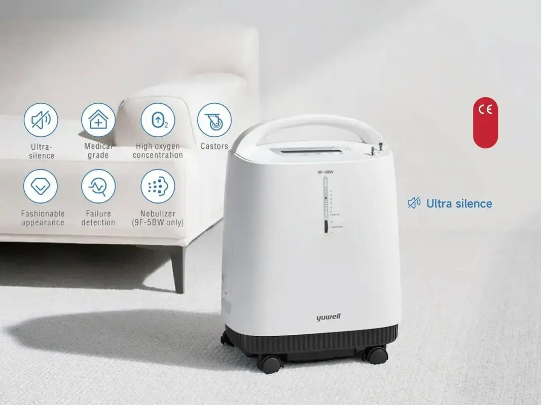 Concentrador de oxígeno de 5 litros – Marca Yuwell – Ultra Silencioso – Concentración de 87%~96%