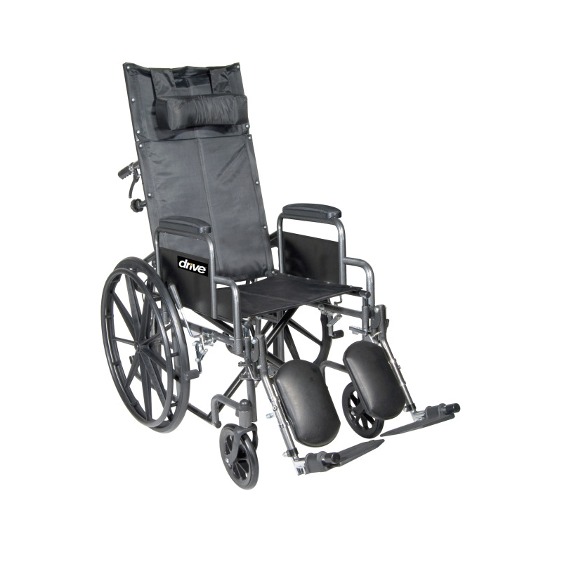 SILLA DE RUEDAS RECLINABLE DE 18" DE ANCHO C/PIECEROS ELEVABLES