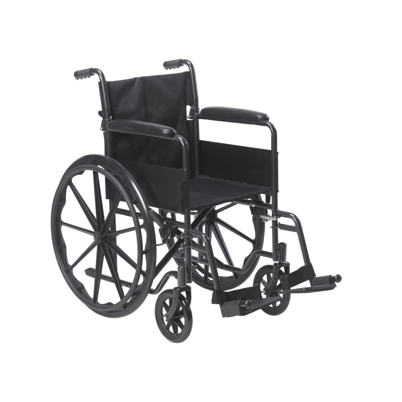 Silla de ruedas modelo Silver Sport I C, brazos fijos y pieceros desmontables de 18" de ancho