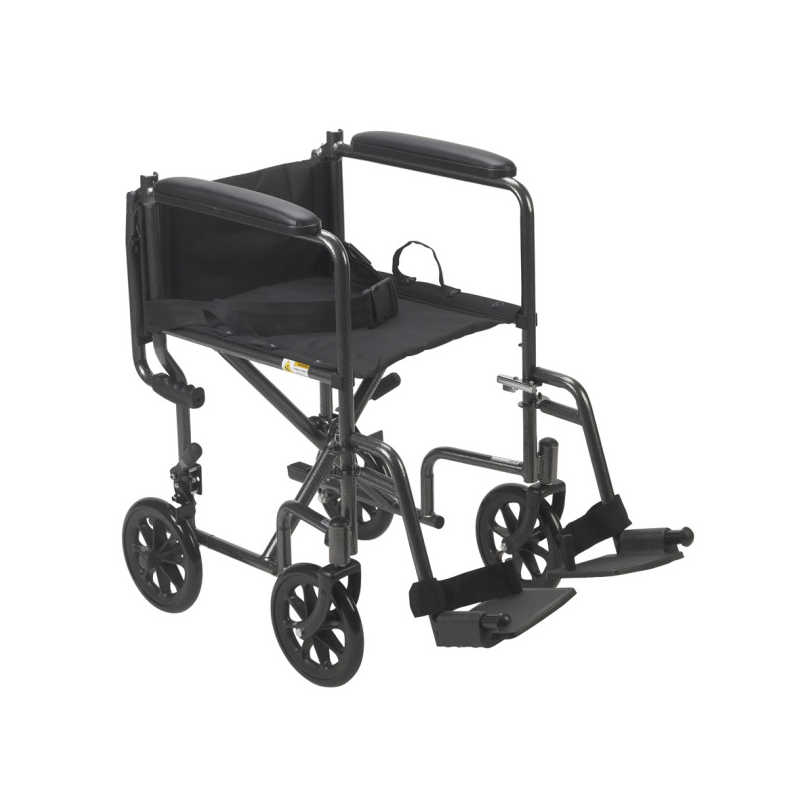 Silla de ruedas de transporte cromada de 19"