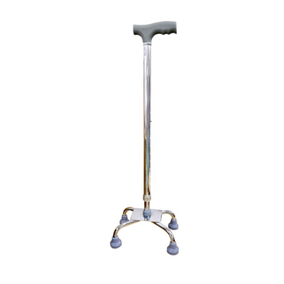 BASTON DE 4 APOYO COLOR PLATA - BASE CHICA