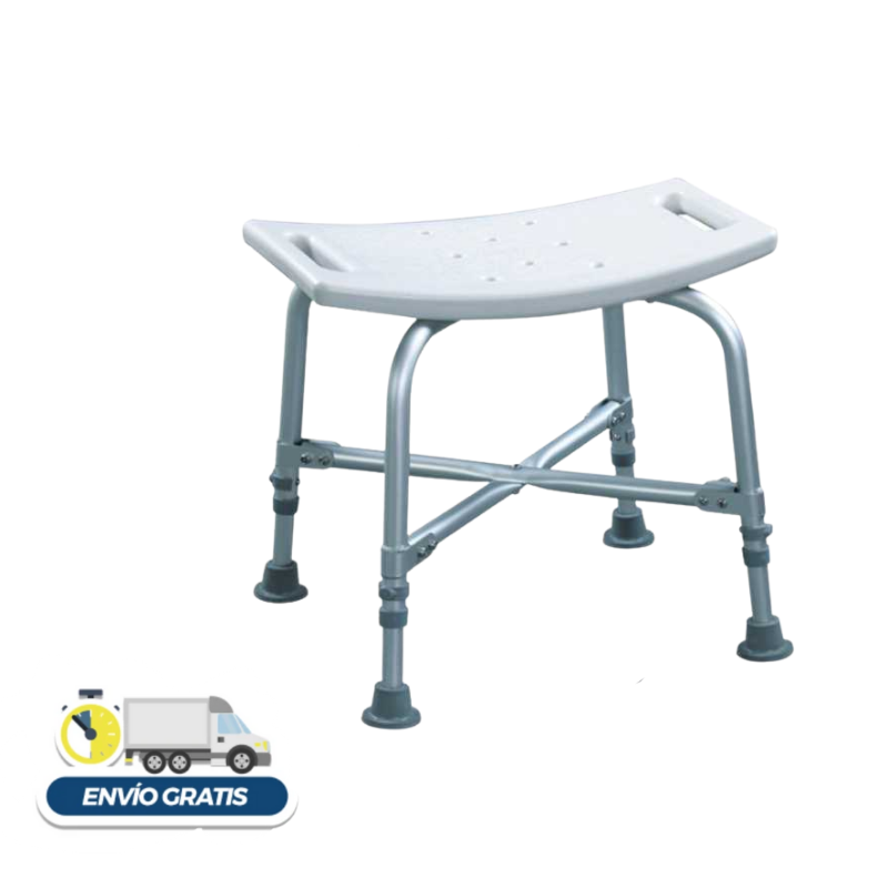 SILLA DE BAÑO SIN RESPALDO REFORZADA CON CRUCETA