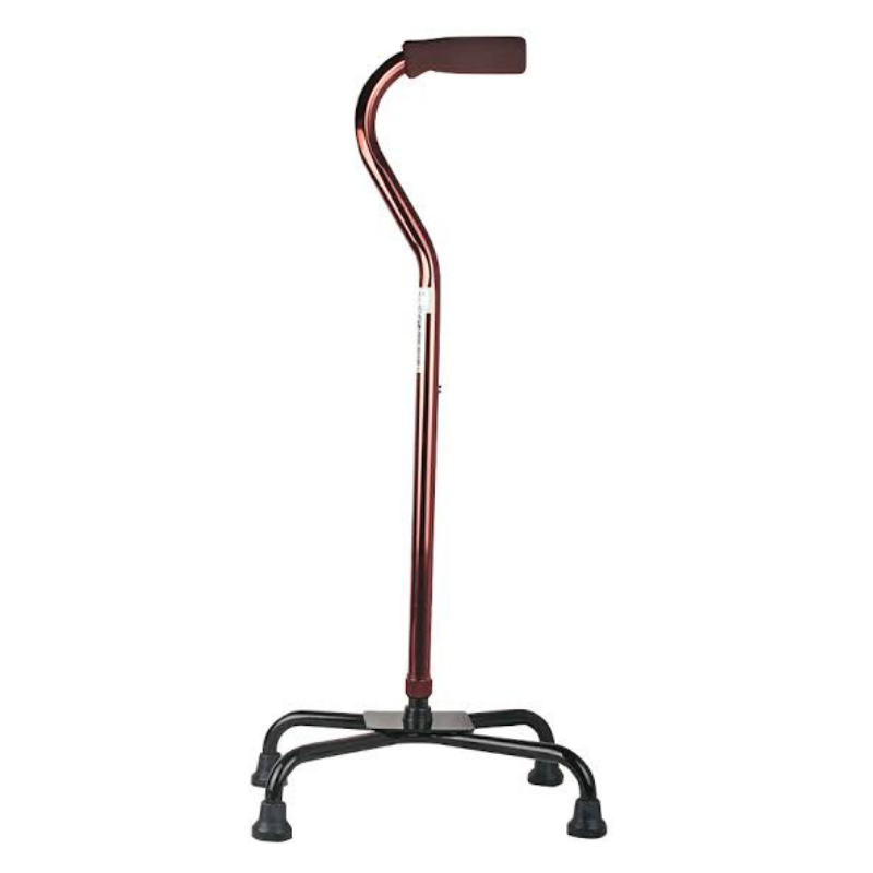 BASTON DE 4 APOYO, BASE ANCHA, COLOR BRONCE