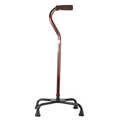 BASTON DE 4 APOYO, BASE ANCHA, COLOR BRONCE