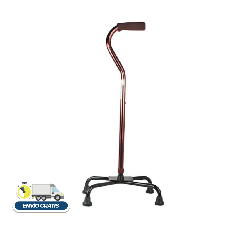 BASTON DE 4 APOYO, BASE ANCHA, COLOR BRONCE