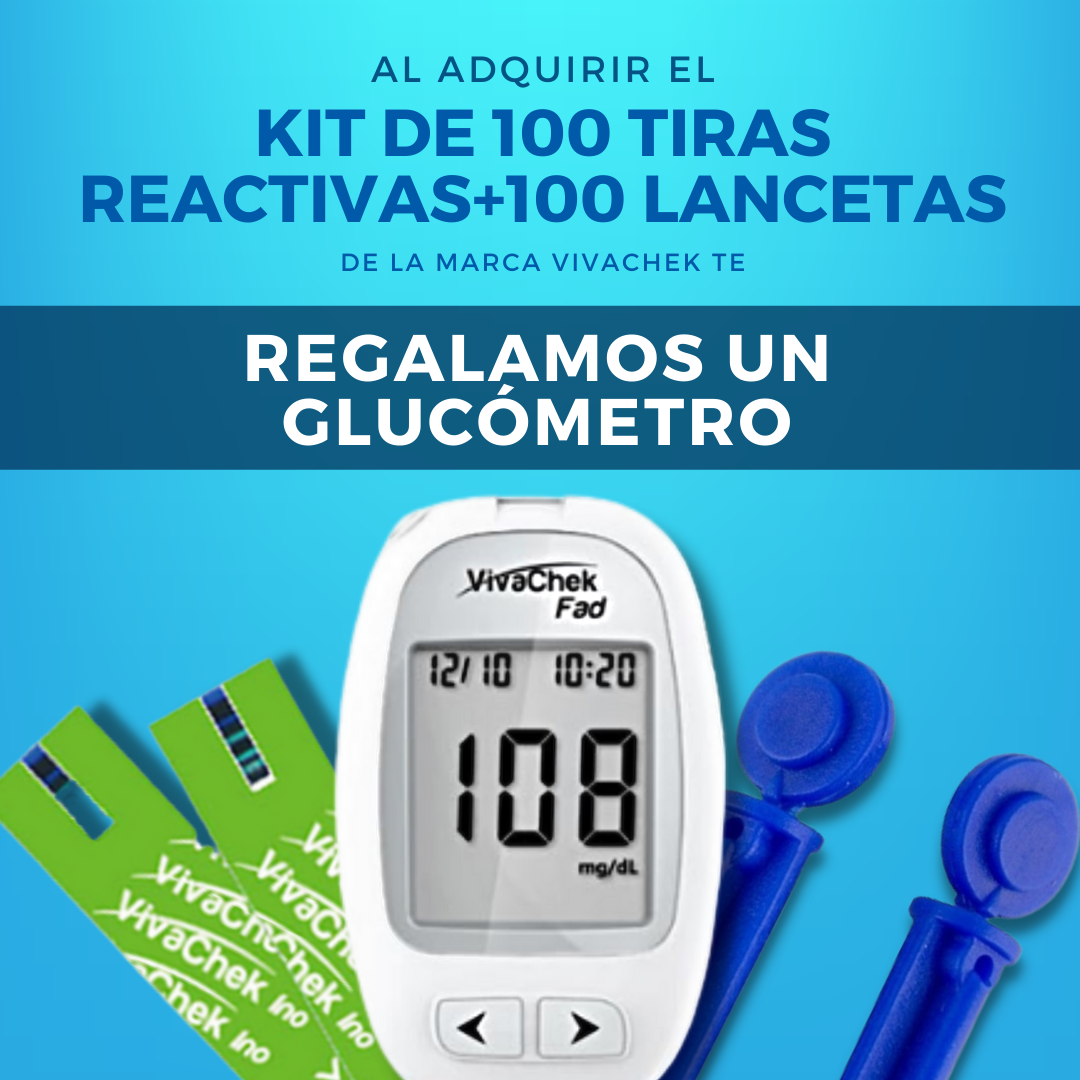 Kit de 100 tiras reactivas + 100 lancetas