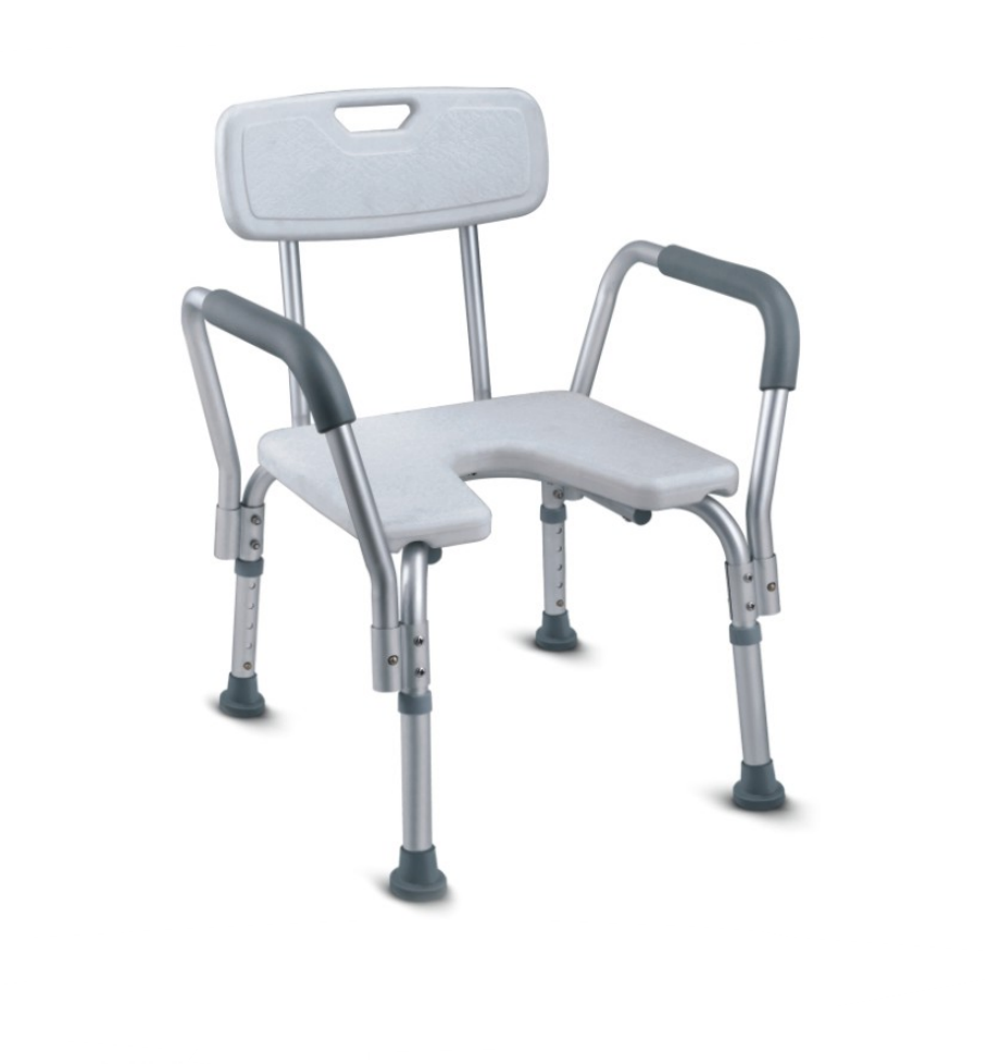 Silla de baño con asiento en forma de U