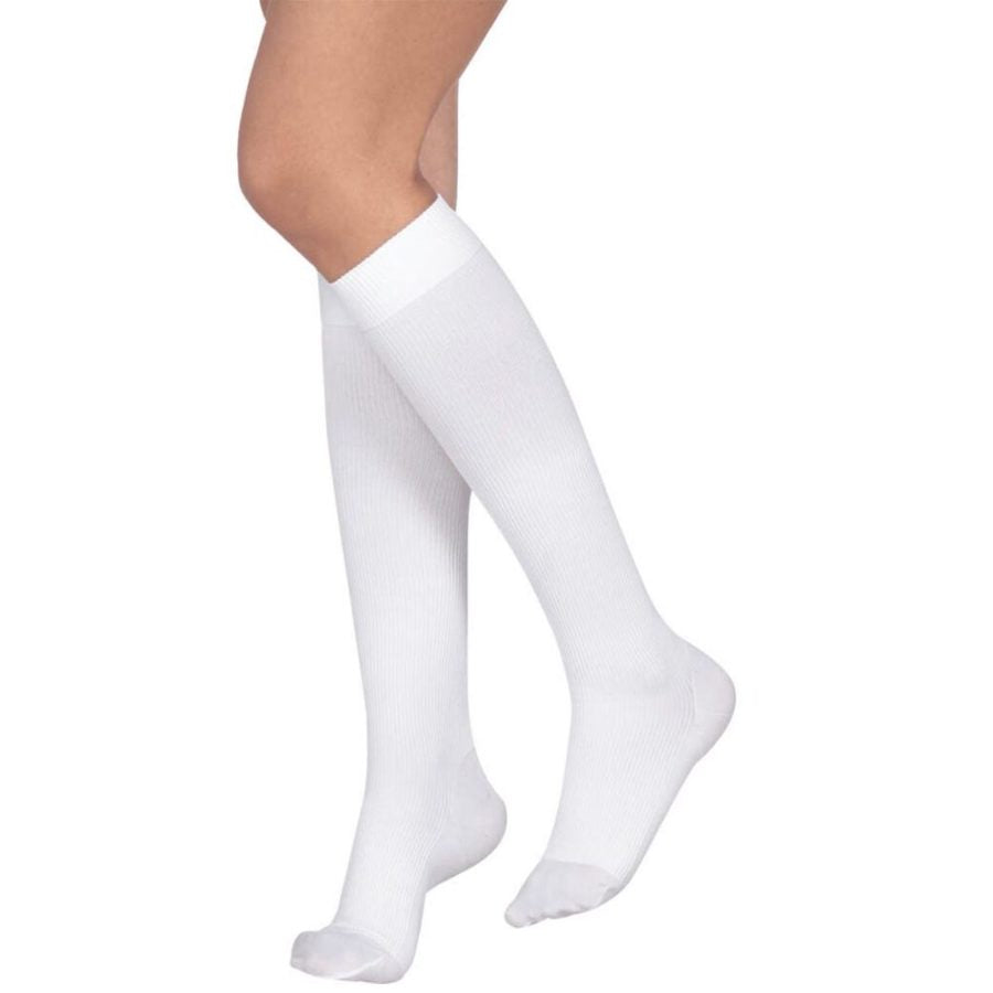 Medias Antiembólicas Rodilla Blanco 18-23mmHg
