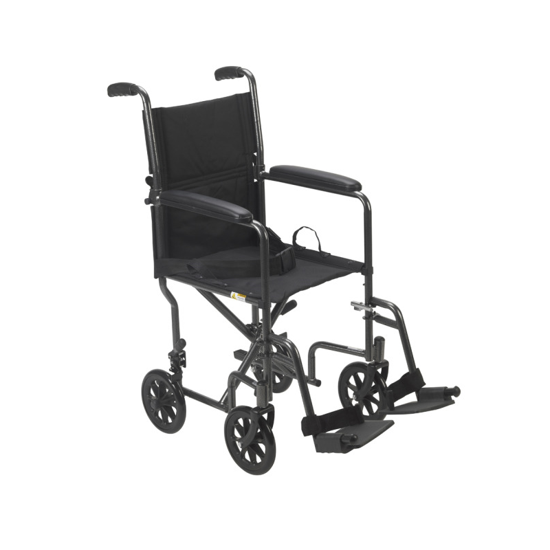 Silla de ruedas de transporte cromada de 19"
