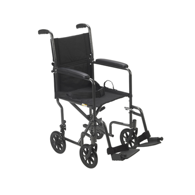 Silla de ruedas de transporte cromada de 19"