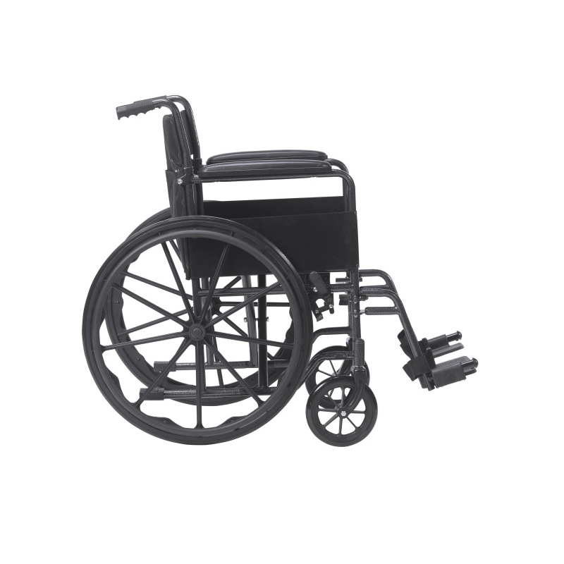 Silla de ruedas modelo Silver Sport I C, brazos fijos y pieceros desmontables de 18" de ancho